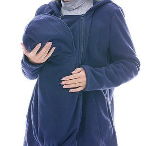Cute Blue Fleece Baby Carry Hooded Jacket Size Small